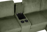 Solesse 9-Piece Contemporary Modular Sectional Sofa, Ridged 100% Polyester Upholstery in Green - room setting