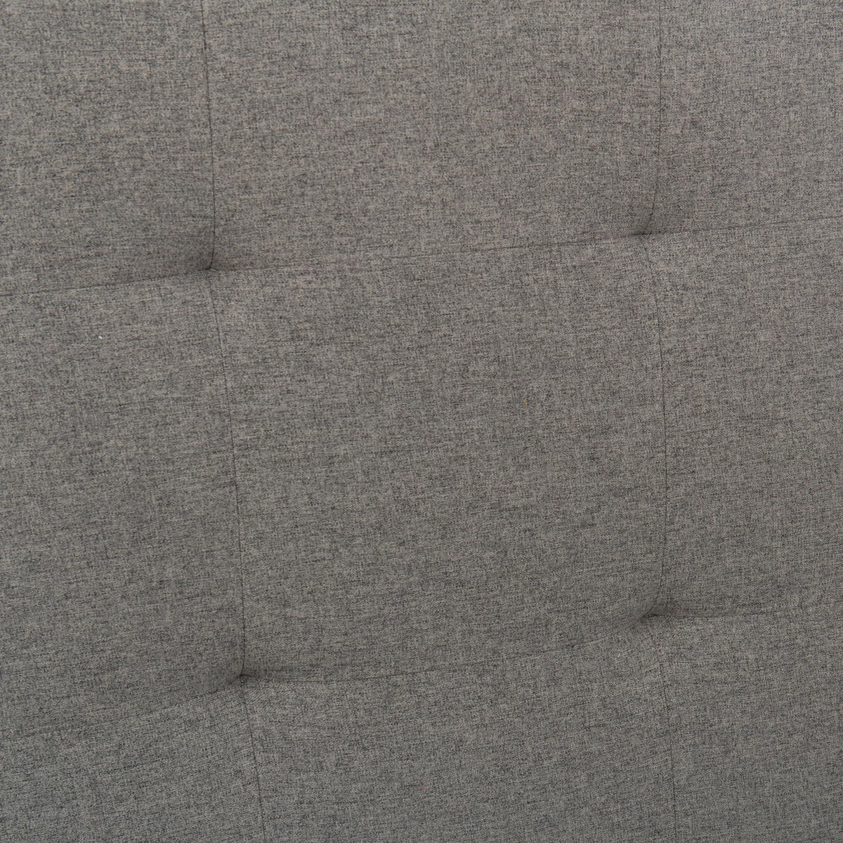 Tufted Panel Upholstered Bed in Gray with Black Wood Legs – image 5