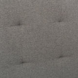 Tufted Panel Upholstered Bed in Gray with Black Wood Legs – image 5