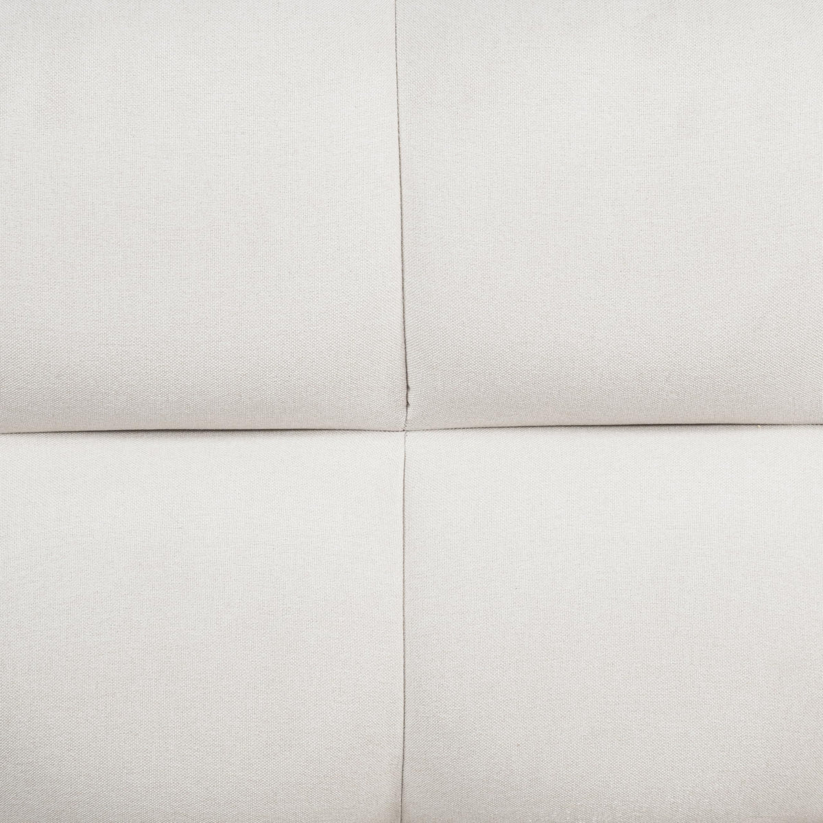 Ctoria Queen Burlap Bed Frame with 30" Curved Block-Style Headboard, Low Profile in Cream - close-up