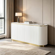 Trandell 70" Modern Glam Faux Marble Top Fully Assembled Sideboard - front view