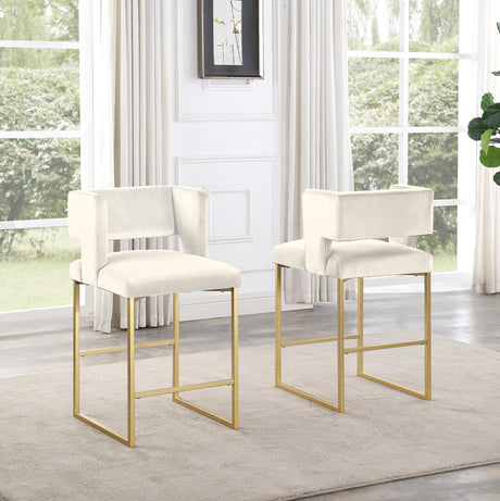 Leonard 36" Velvet Counter Height Stool - front view
