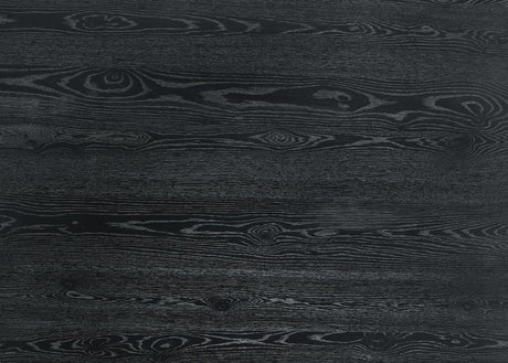 Terra 59" Transitional Round Dining Table with Pedestal Base in Ebony Black - back view