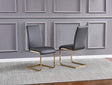 Mirage 5 Pcs Glass Top Mid-Century Modern Dining Set, Gold Finish in Grey - front view