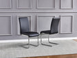 Mirage Faux Leather Parson Dining Chairs with Stainless Steel Frame - front view