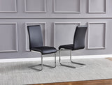Mirage Faux Leather Parson Dining Chairs with Stainless Steel Frame - front view