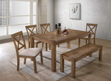 Janet 60" Transitional Rectangular Wood Dining Table with 4 Straight Legs, Large Solid Farmhouse… - front view