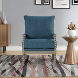 Hanako Accent Chair in Blue And Antique Grey - angle view