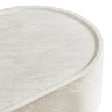 Vyn 52" Oval Coffee Table Concrete Travertine Finish, Modern Organic Large Drum Center Table in… - back view