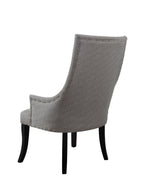 Audrey Greek Key Fabric Accent Chair in Grey - detail view