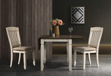 Belle Rectangular Solid Wood Drop Leaf Table in Oak Cream - front view