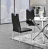 Trevi Faux Leather Armless Dining Chairs with Padded Cushion Seat - front view - Black