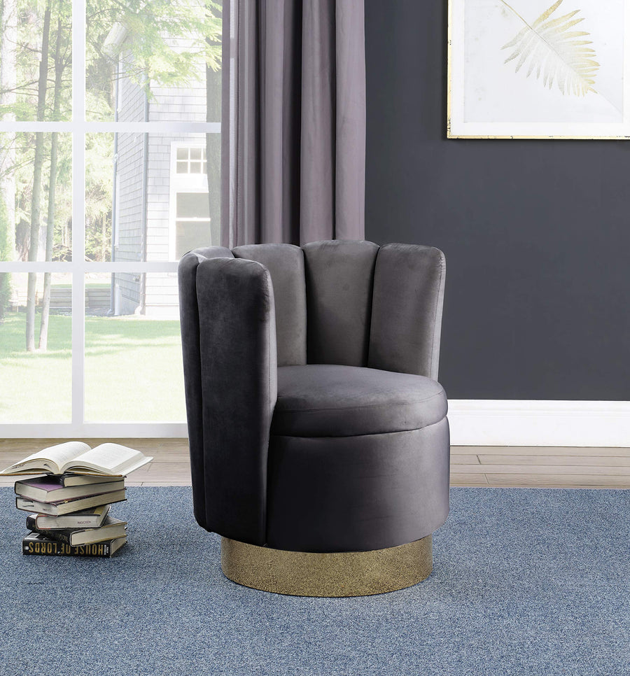 Modern Velvet New Swivel Accent Chair in Grey