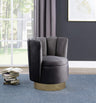 Modern Velvet New Swivel Accent Chair in Grey - front view