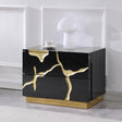 Trevello Modern Contemporary High-Gloss Lacquered Left Nightstand - front view