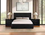 Quintet 84" Long Modern Fluted Platform California King Bed Frame - angle view