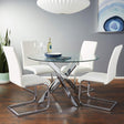 Mirage 5 Pcs Glass Top Modern Dining Set in White - front view