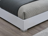 Luna 88.5" California King Bed Frame, White Lacquered Gloss - back view