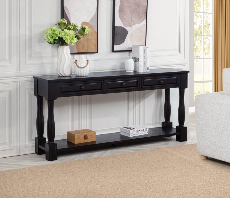 Delphina 63" Rectangular Transitional Console Table - Espresso