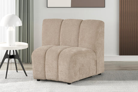 Sullessa Modern Modular Armless Living Room Chair in Camel - detail view