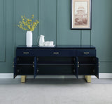 Modern Wood Sideboard in Navy - detail view