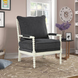 Hanako Accent Chair in Charcoal And Off White - front view