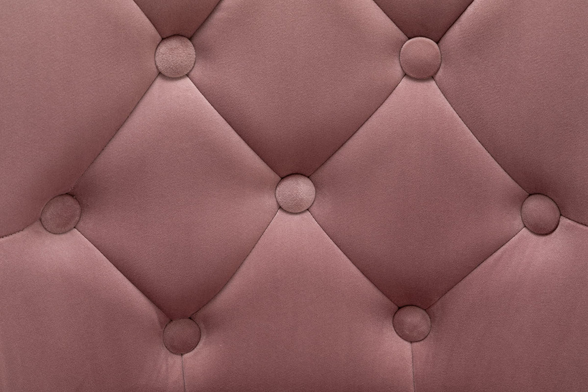 Brightcast 2-Piece Velvet Tufted Gold Bar Stools in Pink - back view