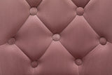 Brightcast 2-Piece Velvet Tufted Gold Bar Stools in Pink - back view