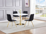 Modern Velvet Dining Chair H02BGC in Black - detail view