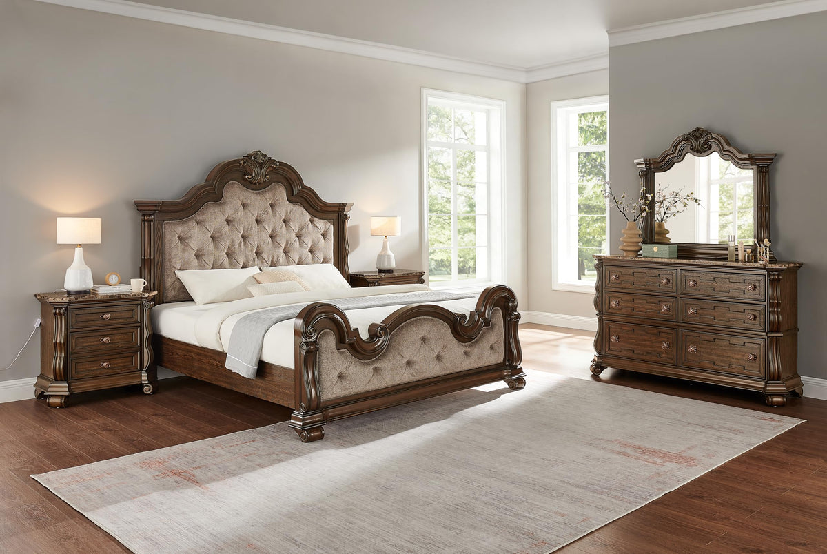 Belvedere 86" California King Platform Wood Bed Frame - angle view