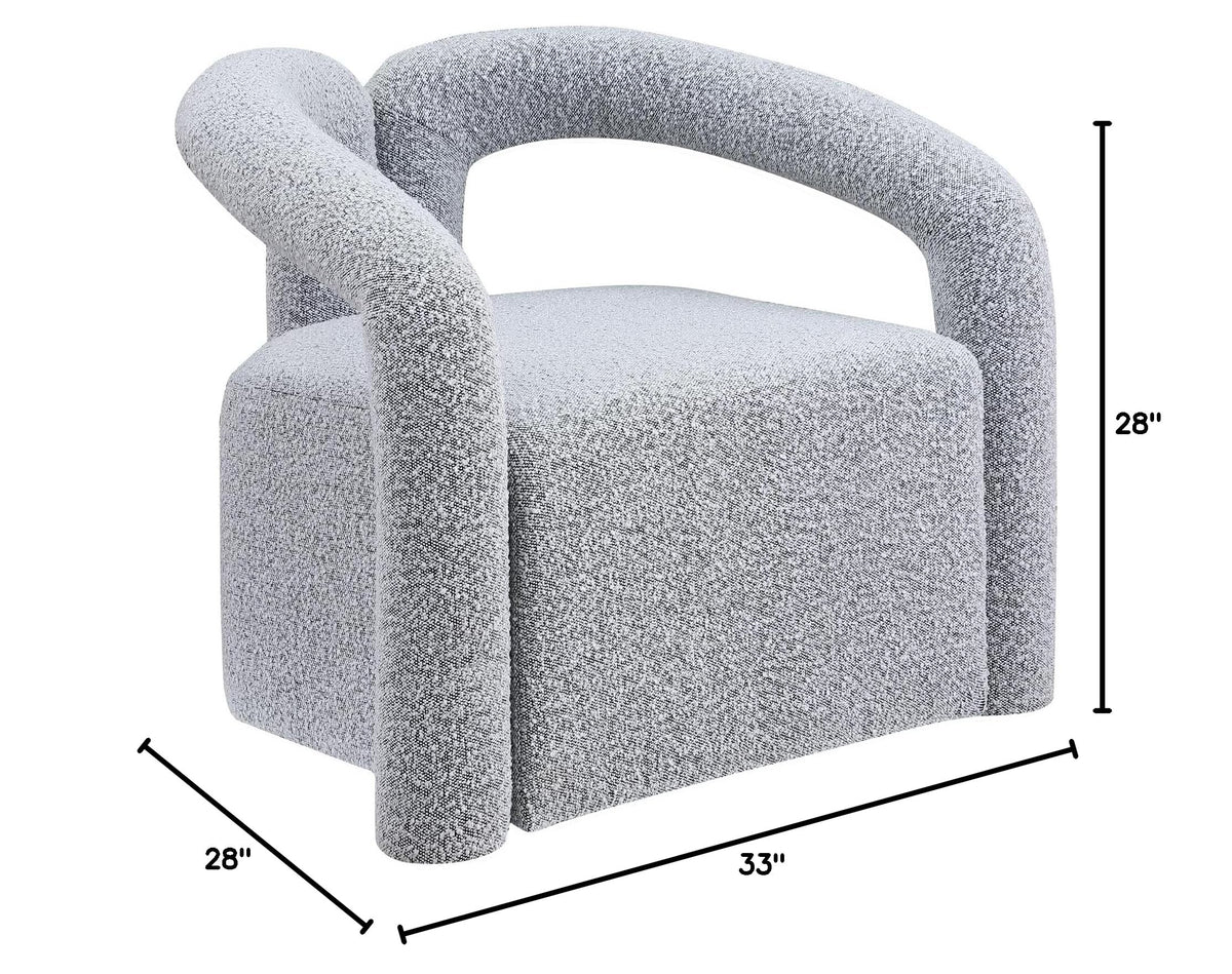 Addie Accent Chair in Grey - side view