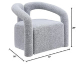 Addie Accent Chair in Grey - side view
