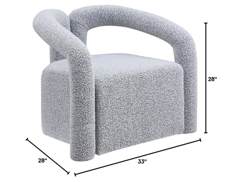Addie Accent Chair in Grey - side view