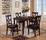 Copper 5-Piece Espresso Dining Set with 4 Upholstered Chairs — styled product view