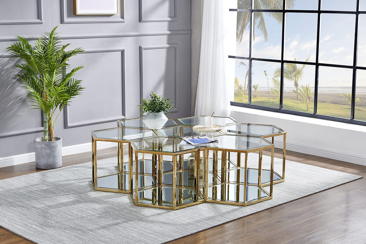 Coffee Table in Gold - detail view