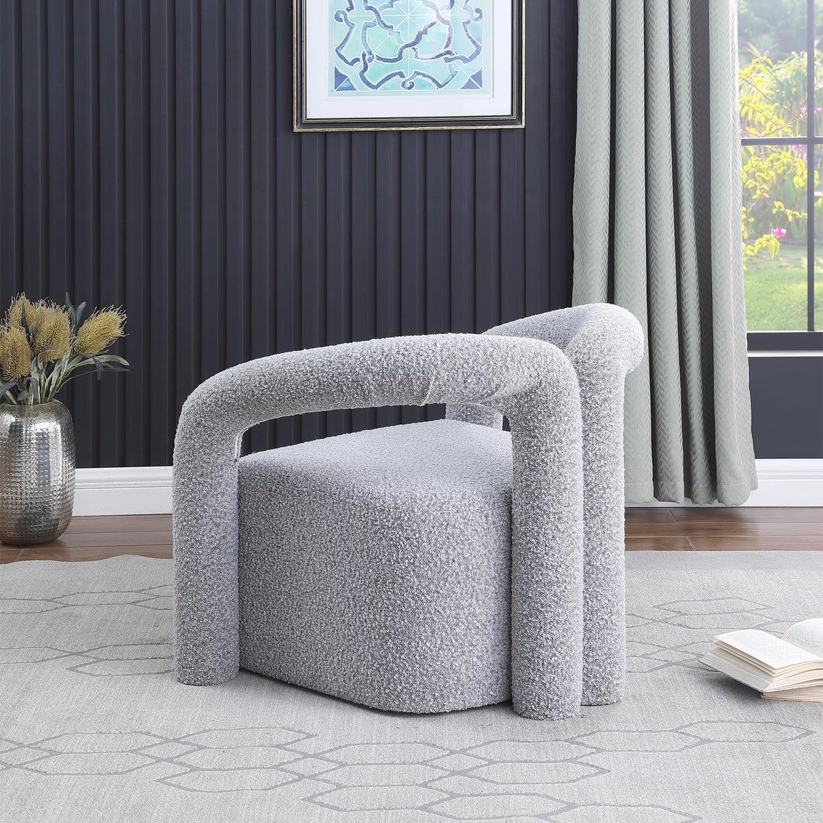 Addie Accent Chair in Grey - angle view