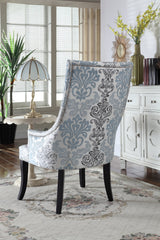 Audrey Damask Fabric Accent Chair in Multicolored - detail view