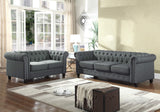 Venice 2 Piece Upholstered Sofa Set in Charcoal