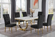 Lexington 7-Piece Rectangle Dining Set with 6 Velvet Upholstered Chairs, Modern Contemporary… - front view