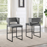 Leonard 36" Velvet Counter Height Stool - front view