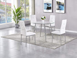 Chapman Modern Mid-Century 5 Pcs Round Dining Set in White