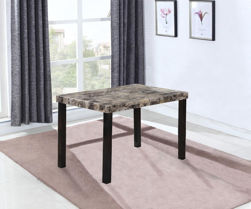 Britney 48" x 30" Transitional Faux Marble Top Dining Table, Rectangular Dining Table for 4 in Espresso