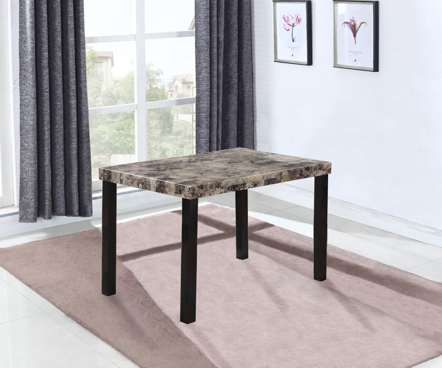 Britney 48" x 30" Transitional Faux Marble Top Dining Table, Rectangular Dining Table for 4 in Espresso