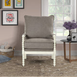 Hanako Accent Chair in Taupe And Off White - angle view