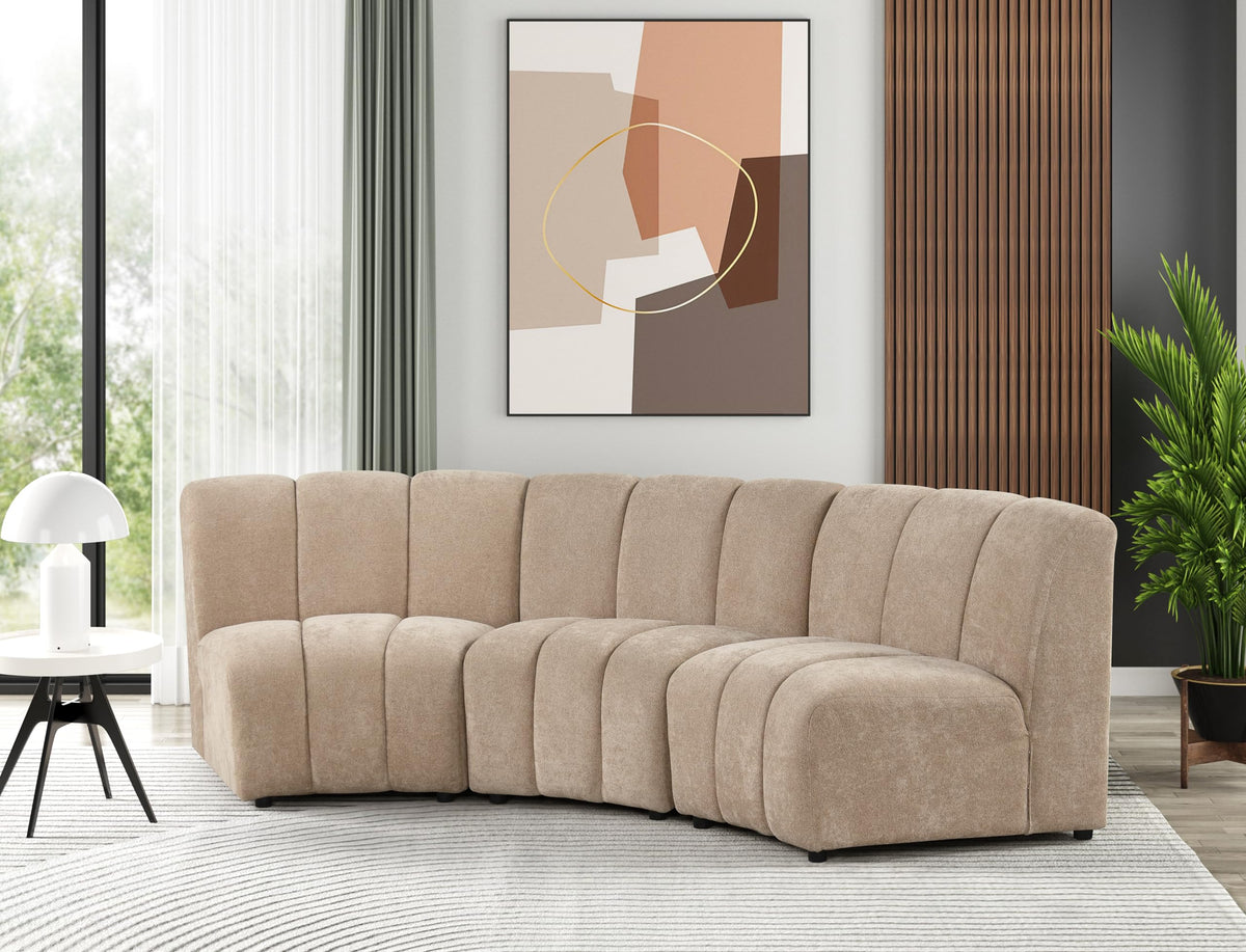 Sullessa Modern Modular Armless Living Room Chair in Camel - close-up