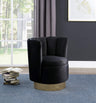 Modern Velvet New Swivel Accent Chair in Black - front view - Black