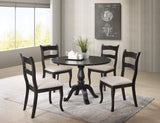 5 Pcs Cottage Dining Set Black - front view