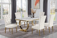 Lexington 7-Piece Rectangle Dining Set with 6 Velvet Upholstered Chairs, Modern Contemporary… - front view