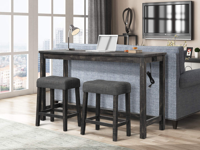 Cooper 60" Bar Height Pub Table in Black Charcoal