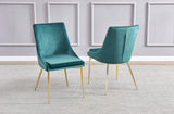Treina Mid-Century Modern White Laquered 5 Pcs Round Dining Set in Green - angle view